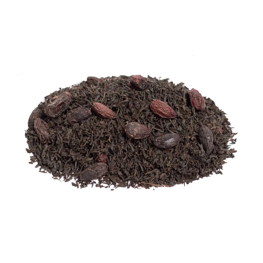 چای سیاه با زغال اخته خشک